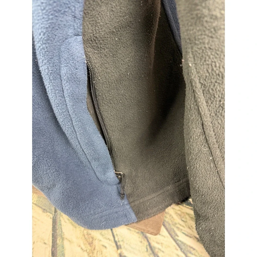 The North Face Mens Full Zip Fleece Jacket Navy Blue Black Colorblock Large